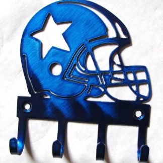 metal football helmet with star wall hooks, dallas cowboys star