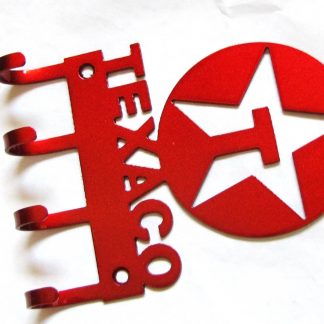 texaco logo metal wall hooks, key holder