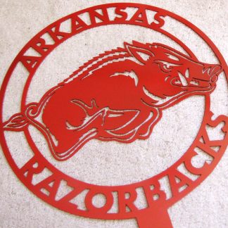 Arkansas razorback metal yard sign