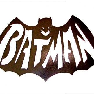 batman spelled out metal sign