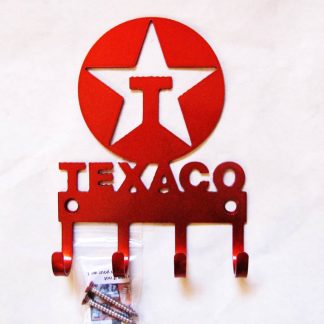 texaco logo metal wall hooks, key holder