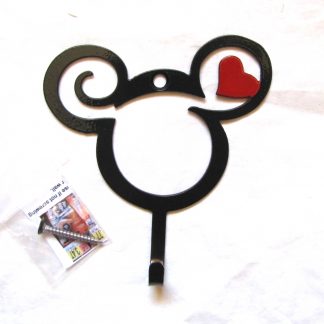metal mickey curly head with heart hook