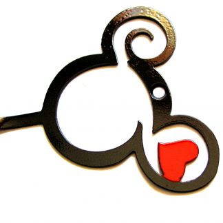 metal mickey curly head with heart hook