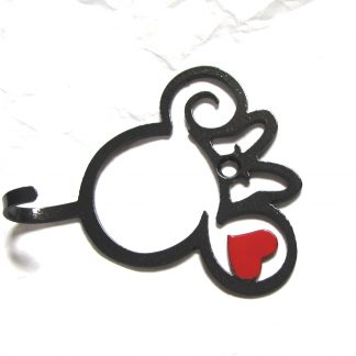 metal minnie mouse curly head wall hook