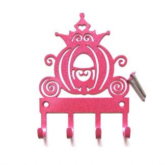 cinderella's carriage wall hooks pink