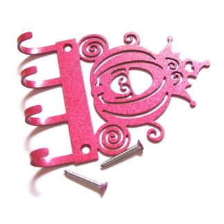 cinderella's carriage wall hooks pink