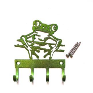 metal frog on a stick wall hooks, key holder