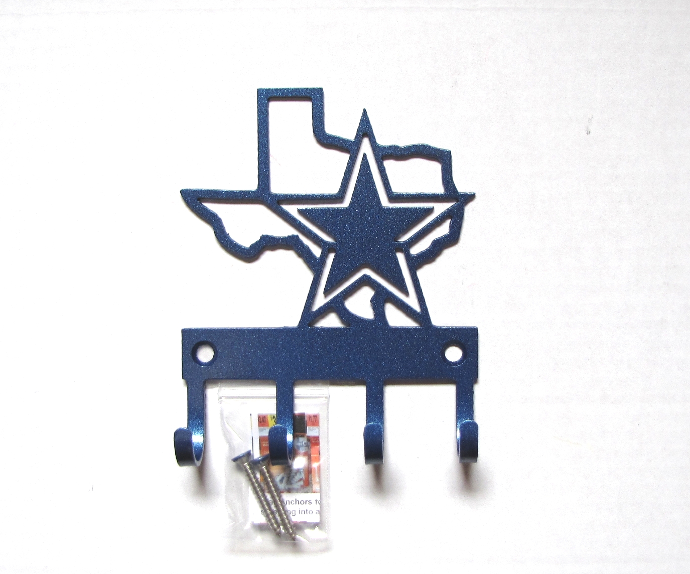 State of Texas with Star metal wall hooks, key holder