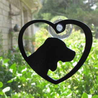 metal window art heart my beagle
