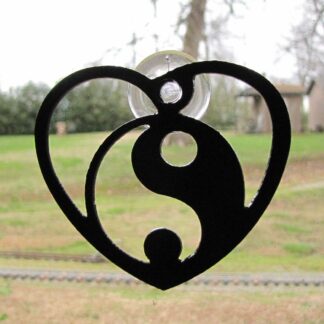Window Art Heart Ying Yang Symbol